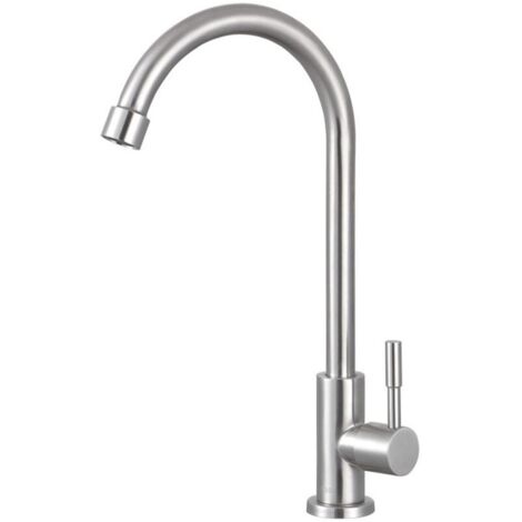Robinet de cuisine froide simple en acier inoxydable lavabo évier de buanderie évier purificateur d'eau robinet (1/4)