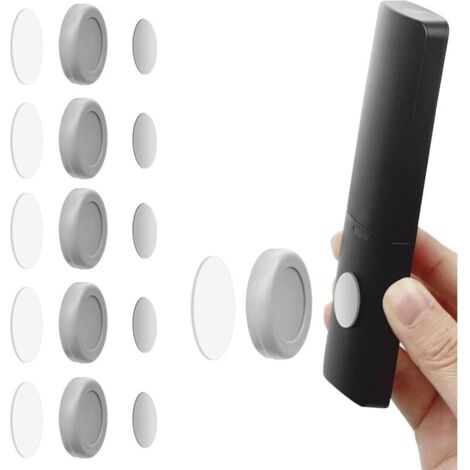 Support de télécommande (5 pièces, gris) magnétique Supports de montage mural Organisateur sans trou Conteneurs de stockage pour le stockage de fournitures scolaires de bureau à domicile