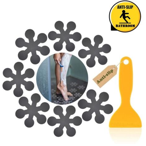 Lot de 24 Gris Autocollants antidérapants pour Baignoire avec grattoir de qualité supérieure