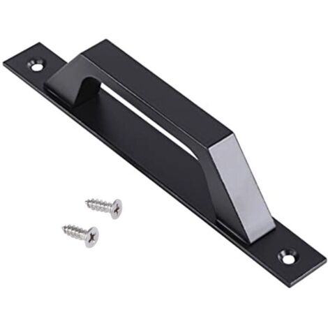 (Noir) Poignée de porte droite en aluminium, poignée de porte coulissante ou battante, 198 x 25 x 40 mm, poignée droite pratique et confortable (1/4)