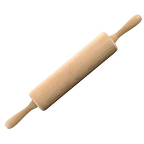 Rouleau patisserie en bois, rouleau à pâtisserie, accessoires cuisine, ustensiles de cuisine patisserie, rouleau à patisserie, Bois, Métal, 44,5 x 6 x 6 cm
