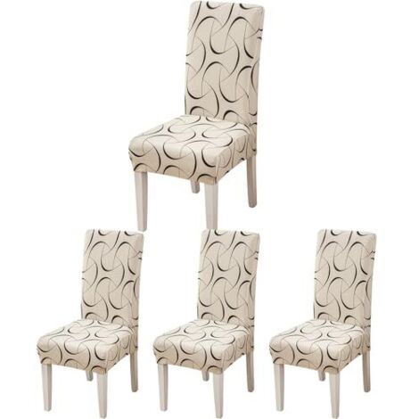 Housse de Chaise, Housse de Chaise Salle à Manger 4/6 Pièces Housse Chaise Extensible pour Mariage Moderne, Hôtel, Décor de Restaurant (1/5)