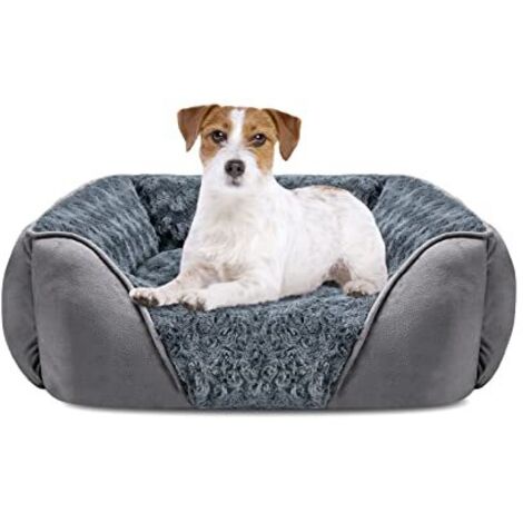 Panier pour Chien Moyen Taille, Lit pour Chien Lavable Anti-anxiété, Doux Confortable Anti-dérapant pour Petit Moyen Chiens et Chats, 63x53x20cm