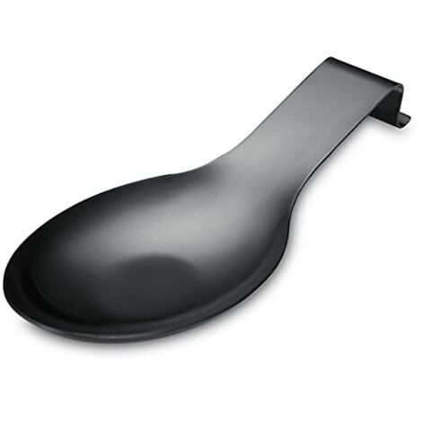Repose Cuillère En Noir Mat, Porte Cuillère En Acier Inoxydable Pour Cuisinière, Porte Stensiles De Cuisine Pour Louches, Pinces, Spatule, Porte-cuillère Pour Cuisinière (1PC-9,5 Pouces) (1/4)