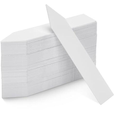 étiquette en plastique pour plantes 100 pièces, étiquette de jardin en plastique blanc 10x2cm (1/4)
