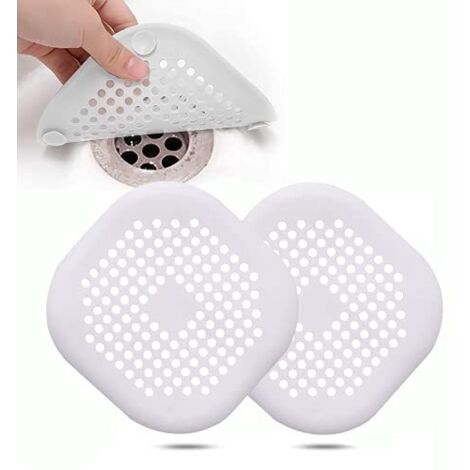 2Pcs Protection de Drain de Silicone, Filtre Evier de Cuisine avec Ventouse, Filtre de Couverture de Drain de Baignoire, Filtre D'éVier de Cuisine Et Salle de Bain. (1/4)