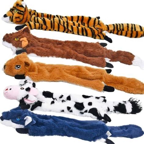 Dog Squeaky Toys 5 Pack, Jouets pour Animaux de Compagnie Jouet pour Chien froissé Pas de Rembourrage Animaux Peluche pour Chien Jouet à mâcher pour Chiens de Grande Taille et de Taille (1/5)