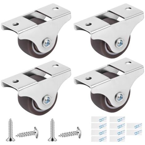 4pcs Roulettes Pivotantes Pour Meubles avec Vis, Roulettes pour Meubles, roulettes en caoutchouc 25 mm pour meubles, Roulette Sans Traces au Sol pour Chariotpour appareils et équipements (1/4)