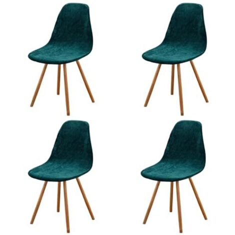 Housse de Chaise Scandinaves Lot de 4, Extensible Vert Housse de Chaise de Salle à Manger, Velours Universelle Couverture de Chaise sans Accoudoirs pour Décoration de Salon Cuisine Maison