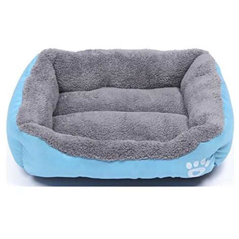 Lit pour Chien et Chat de Petite Race Coussin de Couchage pour Chien Panier Doux et Lavable Canapé pour Chat bleu ciel Taille M