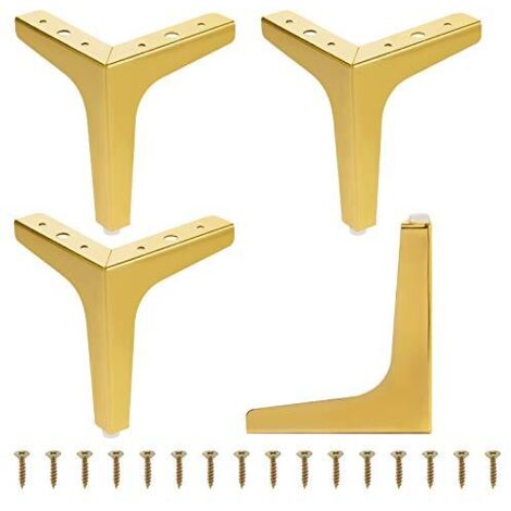 Lot de 4 Pieds de Meubles en métal - 17,8cm - 17,8cm - Pieds de Meubles triangulaires Modernes en métal - pour Armoire, canapé, Chaise Multicolore (1/4)