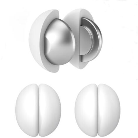 Poids magnétiques pour rideau de douche, bas alourdi avec revêtement en silicone antirouille, empêche le rideau de douche de bouger avec le vent, convient pour rideaux et nappes (blanc, 3 paires) (1/5)