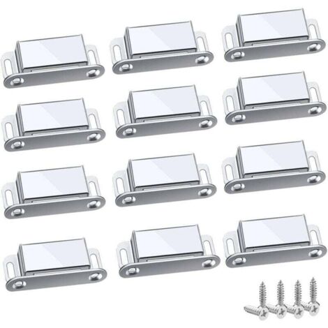 Forehill – Loquet magnétique 12 pièces – Acier inoxydable 304 – Force de traction jusqu'à 10 kg – Pour armoires et tiroirs – Installation facile - 45mm-12pc (1/4)