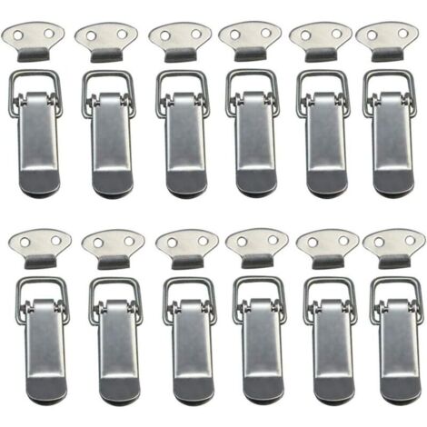 Loquet à bascule en acier inoxydable – Lot de 12 pièces – Fermeture rapide pour tiroirs et placards – Résistant à la corrosion (1/5)