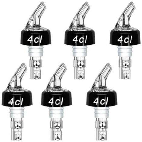 Bouchon Doseur Alcool 4cl, 6pcs Bec Verseur Réglable pour Bouteille de Whisky, Ricard & Cocktails, Doseur Liquide Précis (1/4)