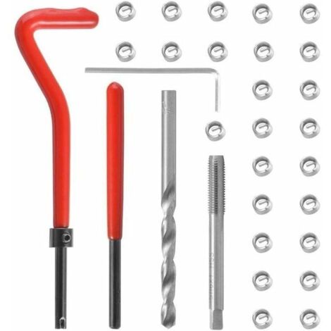 Kit de réparation filetage Helicoil M6 – Acier haute vitesse – 30 pièces pour réparation automobile – Outils d'installation inclus