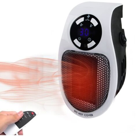 Chauffage électrique mini prise, mini chauffage 350w, chauffage électrique 350w, système thermostatique, affichage LED, protection contre la surchauffe (1/4)