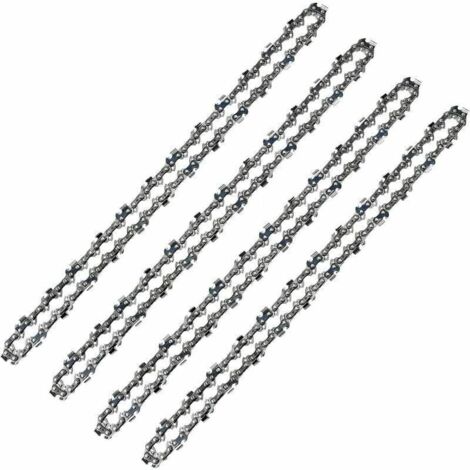 Chaîne de tronçonneuse 52 Maillons, Pas de 3/8" LP, Jauge 050" (1,3mm) Faible Rebond (Low-Kickback), Lot de 4 Chaînes de Tronçonneuse 52 Entraineurs pour Guide-Chaîne de 14" (35 cm)-LA (1/4)