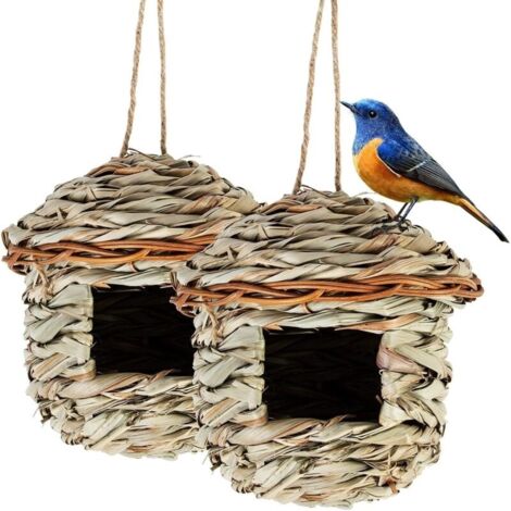 Nichoir à oiseaux tissé en herbe de roseau – Résistant à la sécheresse et à la moisissure – Pour colibris et mésanges – Installation facile (1/4)
