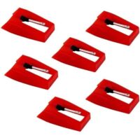 6 Pièces Tourne-disque Aiguille Tourne-disque - Aiguilles Tourne-disque Stylet Remplacement Saphir Diamant Platine Vinyle pour