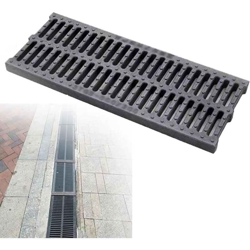 Jardibric Caniveaux Polypropylène Grille Acier Galvanisée 150x150mm Intérieur - Classe A15