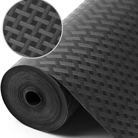 Tapis De Frigo Et Tiroir Étanche EVA – 44 X 400 Cm Transparent Noir – Découpe Facile, Anti-Humidité Et Écologique