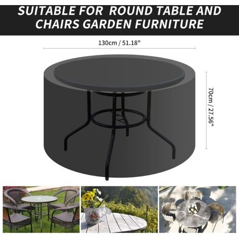 Housse De Chaise De Jardin Empilable Imperméable – Oxford 420D Anti-UV Coupe-Vent – Cordon + Boucles – Protection Hiver Été