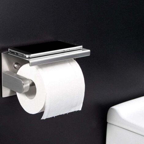 Porte-papier Toilette Adhésif – Installation Sans Perçage – Ventouse Puissante Pour Carrelage Ou Verre – Économiseur D’espace