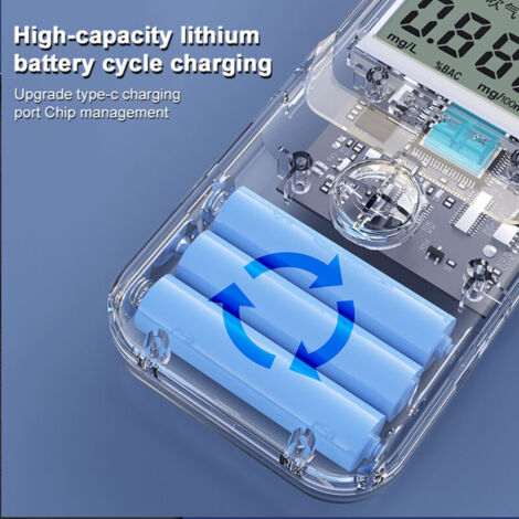 QWORK® Éthylotest Électronique Portable avec 20 Embouts - Alcootest LCD Bleu Précis, Usage Domestique & Professionnel QWORK® Éthylotest Électronique Portable avec 20 Embouts - Alcootest LCD Bleu Précis, Usage Domestique & Professionnel