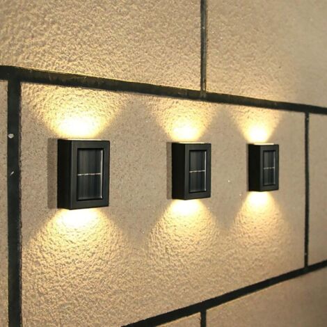 Lot De 6 Appliques Murales Solaires LED Pour L'extérieur - Éclairage De Jardin, Escaliers, Clôture, Terrasse - Étanche, Autonome