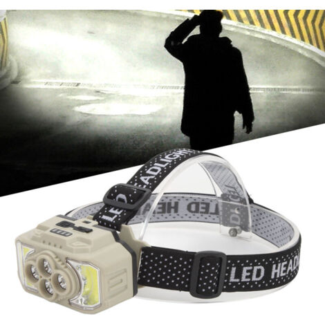 Lampe Frontale, 2000 Lumens 5 LED, Lampe Frontale Rechargeable USB Etanche Reglable Pour Le Camping Le Jogging Et La Randonnee La Peche La Grotte 92259891