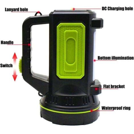 Lampe Torche 1 000 000 Lumens Rechargeable - Flashlight Ultra Puissante 1000m Portée, 2 Batteries 5000mAh | Pour Randonnée, Camping, Urgence