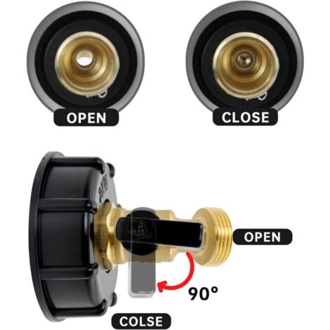 Adaptateur De Tuyau De Réservoir En Plastique IBC - Adaptateur De Tuyau D'arrosage - Filetage De 60 Mm - Importation Vers Tuyau De 50 Mm (lot De 1