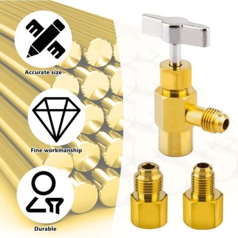 Adaptateur R134a – Ouvre-bouteille Réfrigérant Climatisation Auto, Laiton, Filetage SAE, Pour Extraction Et Recharge Facile