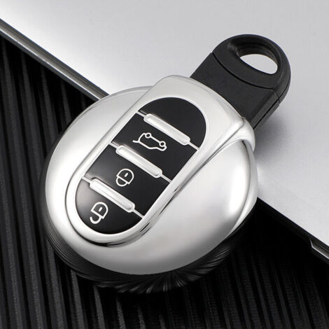 Ontto Cover Chiave BMW Mini Cooper – Silicone TPU Con 3 Tasti Blu – Adatta Per F54 F55 F56 F57 F60 – Protezione Antigraffio E Anticaduta - 3