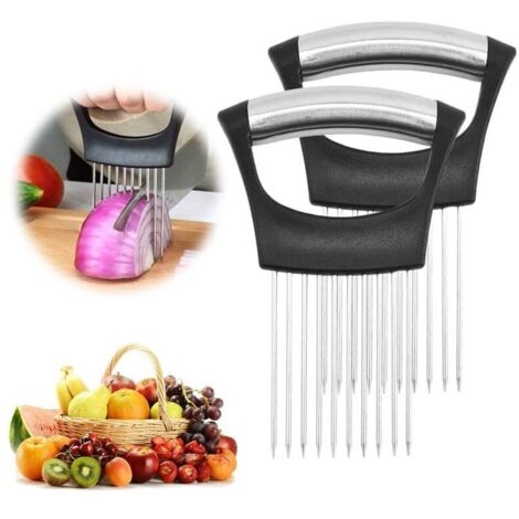 Dé Coupe-oignon, Aide à La Coupe, Support à Oignons En Acier Inoxydable, Adapté Pour Couper Les Pommes De Terre Les Carottes Les Oignons Les Legumes 96911040 Coupe Oignon