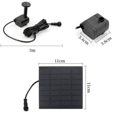 Fontaine Solaire Flottante Pour Bain D'oiseaux Ou étang - Pompe Multi-buses, énergie Solaire, 4W