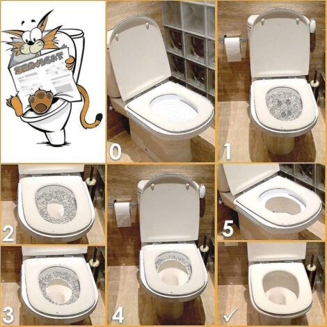 Kit D'apprentissage De La Toilette Pour Chat - Siège éducatif Anti-fuites, Pour Appartement Et Salle De Bain