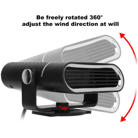 Chauffage D'appoint Voiture 12V/24V - Rotation 360°, Dégivreur Pare-brise, Léger En ABS, Pour Hiver Et Voyages