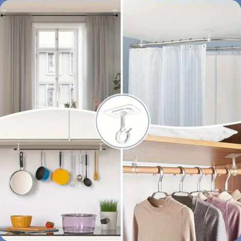 TERF® Lot de 4 supports ronds en laiton poli pour tringle à rideaux de
