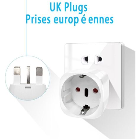 Adaptateur De Voyage Universel – EU Vers UK – Lot De 3 – Prise Européenne Vers Britannique – Neuf