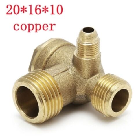 CYTGOUPER Clapet Anti-Retour 3 Voies Alliage Zinc - 1/2" & 3/8" Filetage Mâle - Pour Compresseur D'Air & Systèmes Anti-Reflux