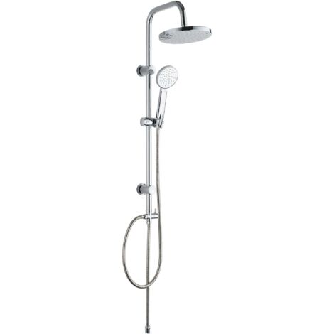 Idroweb – Colonna doccia termostatica con soffione alto e doccetta monogetto – Finitura cromo – Completa di saliscendi e deviatore (1/6)