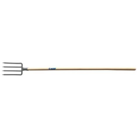 AGEF Forca per vangare a 4 denti triangolari cm 27 con manico in faggio cm 130 (1/5)