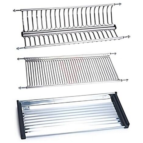MENSOLA SCOLAPIATTI ACCIAIO INOX C/VASCH 86 CM (1/3)
