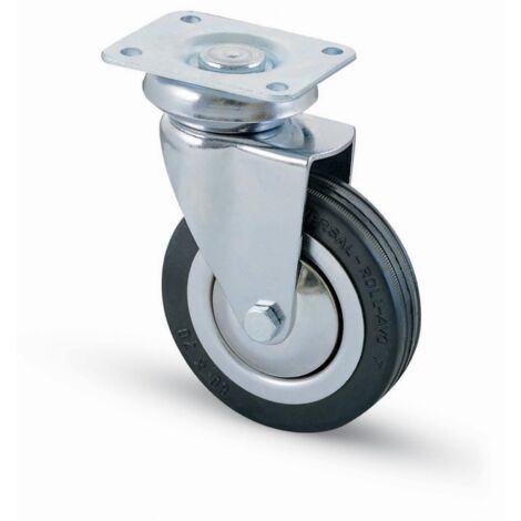 RUOTA CARRELLO D 100 MM GOMMA 155 PIASTRA (1/2)