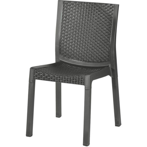 SEDIA RESINA EFFETTO RATTAN PANAREA ANTRACITE (1/2)