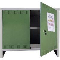 1PZ ARMADIO PER FITOFARMACI KIT 2 ANTE CM 100X40X80H A NORMA IN LAMIERA ZINCATA