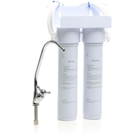 Naturewater NW-BR10B2 Filtre Eau Double – 2 Étapes Sédiments 5µ + Charbon Actif – 360 L/h – Réduit Chlore, Pesticides, Métaux Lourds