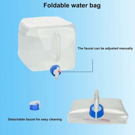 Bidon D'eau 20 Litres Camping Kit De 2 Bidons D'eau Pliables 20 Litres - Pour Camping, Randonnée, Urgence - Robinet Inclus
